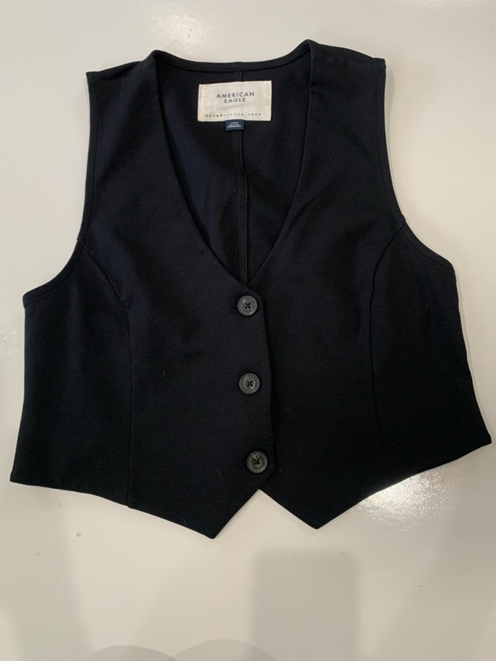 American Eagle Outfitters Black V-Neck Vest woman’s size L excellent condition